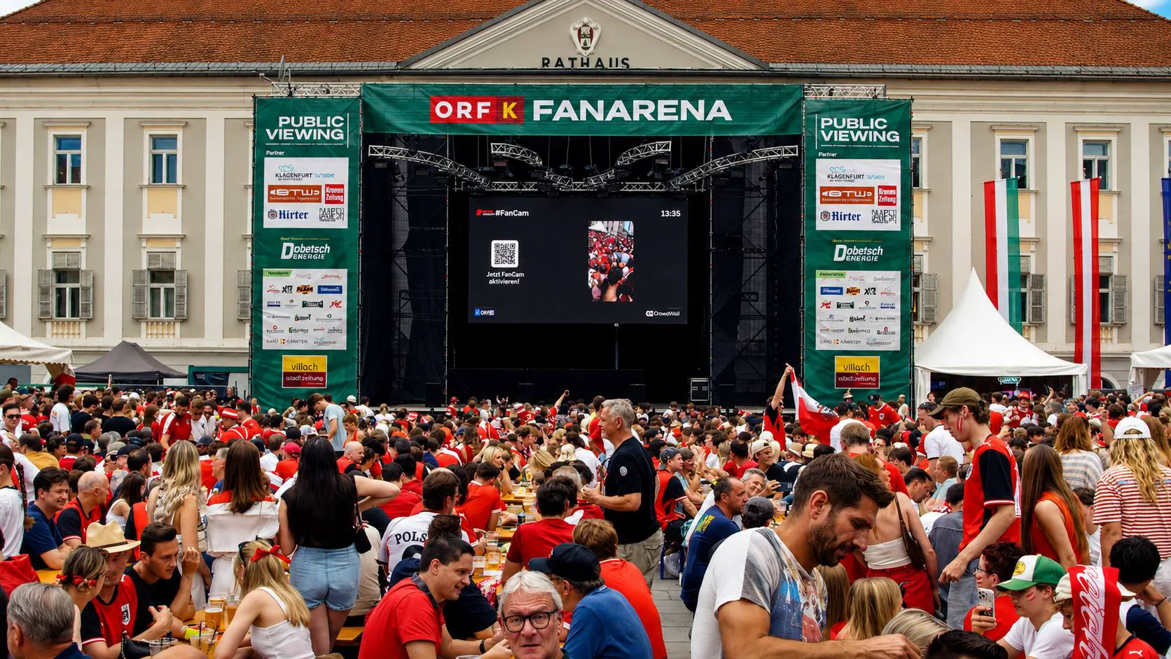 Public viewing: the audience in front of the big screen